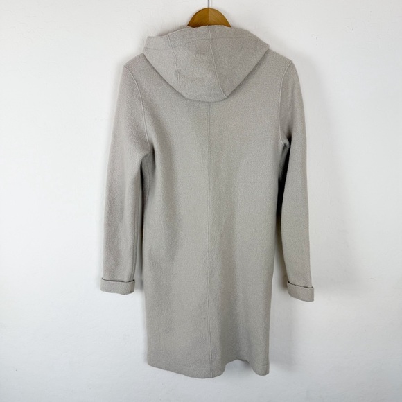 Nau Boiled Wool Trench Coat in White - Picture 3 of 11
